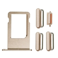 iPhone 6s Sim Tray Holder + Side Key Button (Set 4pcs) Gold Original