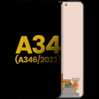 Samsung Galaxy A34 5G / A346B  Lcd  + Touch (NO FRAME) Black (NO FINGERPRINT) Grade A (HQS - WARRANTY AFTER INSTALLATION) .note.