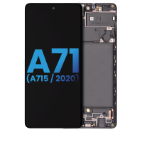 Samsung Galaxy A71 / A715F Frontcover + Lcd (OLED) + Touch + (EARPIECE + VIBRATION) Black Grade A+ (HQS - WARRANTY AFTER INSTALLATION) .note.