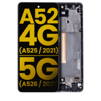 Samsung Galaxy A52 4G / A525F / A52 5G / A526B Frontcover  + Lcd (NO FINGERPERINT) + Touch + (VIBRATION) BLACK Grade A (HQS - WARRANTY AFTER INSTALLATION) .note.