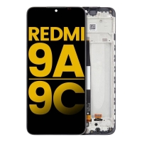 Xiaomi Redmi 9A / 9C / 10A Frontcover + Lcd + Touch Black Grade A (HQS - WARRANTY AFTER INSTALLATION) .note.