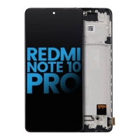 Xiaomi Redmi Note 10 Pro 4G Frontcover + Lcd  + Touch + (EARPIECE FLEX + VIBRATION) Black Grade A (HQS - WARRANTY AFTER INSTALLATION) .note.
