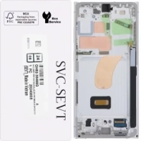 Samsung Galaxy S23 Ultra 5G / S918B Frontcover + Lcd + Touch Sky Blue / Lime Green Original (Service Pack)