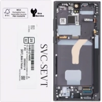 Samsung Galaxy S22 Ultra 5G / S908B Frontcover + Lcd + Touch Graphite / Sky Blue / Red Original (Service Pack)