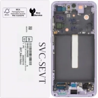 Samsung S21 FE 5G / G990B Frontcover + Lcd + Touch Violet / Purple Original (Service Pack)