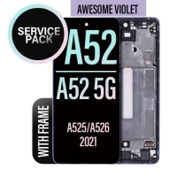 Samsung Galaxy A52 4G / A525F / A52 5G / A526B Frontcover + Lcd Violet / Purple Original (Service Pack)