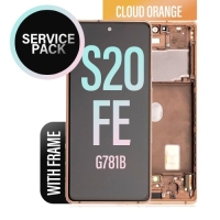 Samsung Galaxy S20 FE / G780F / G781B Frontcover + Lcd + Touch Cloud + Antenna Cloud Orange Original (Service Pack)