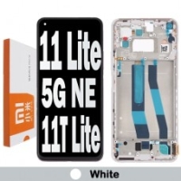Xiaomi 11 Lite 5G NE (New Edition) Frontcover + Lcd + Touch Silver / White Original (Service Pack)