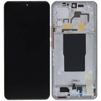 Xiaomi 12T / 12T Pro Frontcover + Lcd + Touch Silver / White Original (Service Pack)