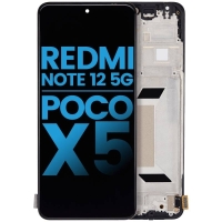 Xiaomi Redmi Note 12 5G / Poco X5 5G Frontcover + Lcd (OLED) + Touch Black Grade A+
