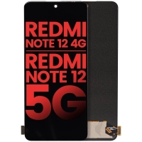 Xiaomi Redmi Note 12 4G /  Redmi Note 12 5G / Poco X5 5G Lcd + Touch (NO FRAME) Black Grade A (HQS - WARRANTY AFTER INSTALLATION) .note.