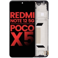 Xiaomi Redmi Note 12 5G / Poco X5 5G Frontcover + Lcd (OLED) + Touch Black Grade A+