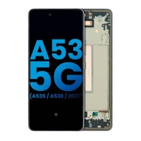 Samsung Galaxy A53 5G / A536B Frontcover + Lcd (NO FINGERPERINT) + Touch (EARPIECE + VIBRATION) Black Grade A (HQS - WARRANTY AFTER INSTALLATION) .note.