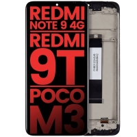 Xiaomi Poco M3 / Redmi 9T Frontcover + Lcd (IPS) + Touch Black Grade A