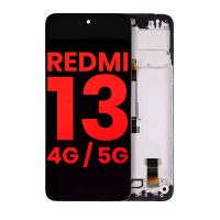 Xiaomi Redmi 13 4G / 5G Frontcover + Lcd (IPS) + Touch Tarnish Black Grade A