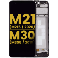 Samsung Galaxy M21 / M215F Frontcover + Lcd (OLED) + Touch Black Grade A+ (HQS - WARRANTY AFTER INSTALLATION) .note.