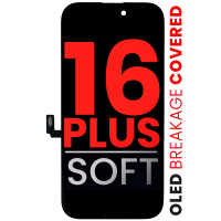 iPhone 16 Plus Lcd  + Touch Black SOFT OLED Grade A+ (WARRANTY AFTER INSTALLATION) .note.