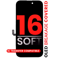 iPhone 16 Lcd  + Touch Black SOFT OLED Grade A+ (WARRANTY AFTER INSTALLATION) .note.