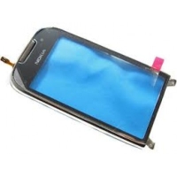 Nokia C7-00 Front Cover + Touch Silver Original