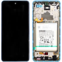 Samsung Galaxy A72 4G / A72 5G / A725F / A726B Frontcover + Lcd + BATTERY Blue Original (Service Pack)