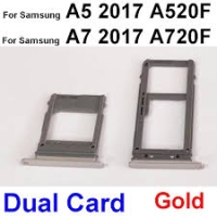 Samsung Galaxy A5 2017 / A520F (Set 2pcs) Double + Single Sim + Memory Card Tray Gold Original