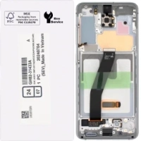 Samsung Galaxy S20 / S20 5G / G980F / G981B Frontcover + Lcd  + Touch (NO CAMERA) Cosmic Grey Original (Service Pack)