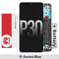 Huawei P30 (New Version) Frontcover + Lcd + Touch Aurora Blue Original (Service Pack)