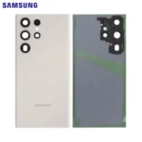 Samsung Galaxy S23 Ultra 5G / S918B Battery Cover + Camera Lens  White / Cream Original (Service Pack)