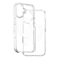 iPhone 16 PRO Silicone MAGSAFE Antishock 1.5MM Case (BIG HOLE & BUTTON) Transparent