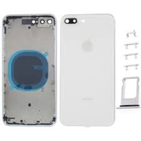 iPhone 8 PLUS Back Cover + FRAME (LOGO) (Buttons + Sim Tray) White Grade A