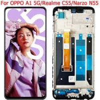 Realme C55 Frontcover + Lcd (IPS) + Touch Black Grade A