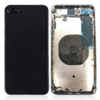 iPhone 8 Plus Back Cover + FRAME (LOGO) (Buttons) Black Grade A
