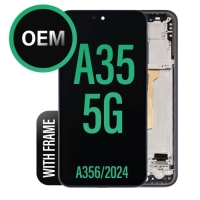Samsung Galaxy A35 5G / A356B Frontcover + Lcd + Touch (NO FINGERPRINT) Black Grade A (HQS - WARRANTY AFTER INSTALLATION) .note.