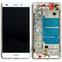 Huawei P8 Lite Frontcover + Lcd + Touch (Battery has Removed) White Original (Service Pack)