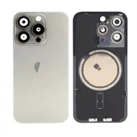 iPhone 15 Pro Back Cover Magsafe + Camera Lens Natural Titanium Grade A