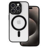 iPhone 15 Pro Silicone Acrylic Color MAGSAFE Case Light Black