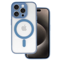 iPhone 16 Silicone Acrylic Color MAGSAFE Case Light Blue