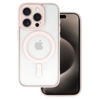 iPhone 12 Pro Max Silicone Acrylic Color MAGSAFE Case Light Pink