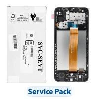 Samsung M127F / Galaxy M12 Frontcover + Lcd  + Touch Black Original (Service Pack)