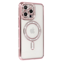 iPhone 14 Pro Max Silicone Bling MAGSAFE Case Pink