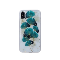 Samsung Galaxy A03s / A037G / A037F Silicone Gold Glamour Case Leaves