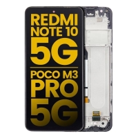 Xiaomi Poco M3 Pro 5G / Redmi Note 10 5G Frontcover + Lcd (IPS) + Touch Tarnish Black Grade A