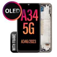 Samsung Galaxy A34 5G / A346B Frontcover + Lcd (OLED) + Touch Black Grade A+ (HQS - WARRANTY AFTER INSTALLATION) .note.