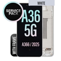 Samsung Galaxy A36 5G / A366B Frontcover + Lcd + Touch Silver / White Original (Service Pack)