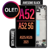 Samsung Galaxy A52 4G / A525F / A52 5G / A526B Frontcover + Lcd  (OLED) BLACK Grade A+