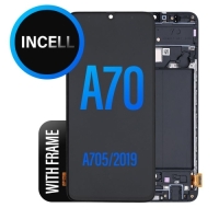 Samsung Galaxy A70 / A705F Frontcover + Lcd (NO FINGERPRINT) + Touch + (EARPIECE + VIBRATION) Black Grade A (HQS - WARRANTY AFTER INSTALLATION) .note.