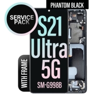 Samsung Galaxy S21 Ultra 5G / G998B Frontcover + Lcd + Touch (NO Camera) Phantom Black Original (Service Pack)