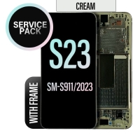 Samsung Galaxy S23 5G / S911B Frontcover + Lcd + Touch Cream / Beige / White Original (Service Pack)