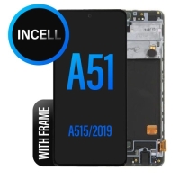 Samsung Galaxy A51 / A515F Frontcover + Lcd (NO FINGERPINT) + Touch (EARPIECE + VIBRATION) Black Grade A (HQS - WARRANTY AFTER INSTALLATION) .note.