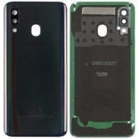 Samsung Galaxy A40 / A405F Battery Cover + Camera Lens Black Original (Service Pack)